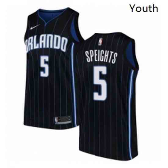 Youth Nike Orlando Magic 5 Marreese Speights Authentic Black Alternate NBA Jersey Statement Edition